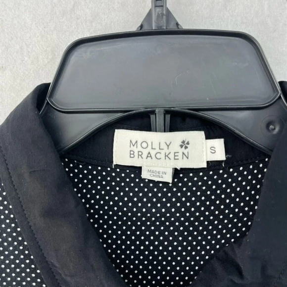 Molly Bracken Button-Up Shirt Women's Sz S Black Polka Dot Collared Relaxed Fit - Picture 9 of 10